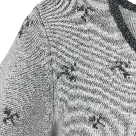 Herman Geist Lambswool Rabbit Hair Gray Cardigan Sweater Size Petite Small PS - Picture 3 of 5